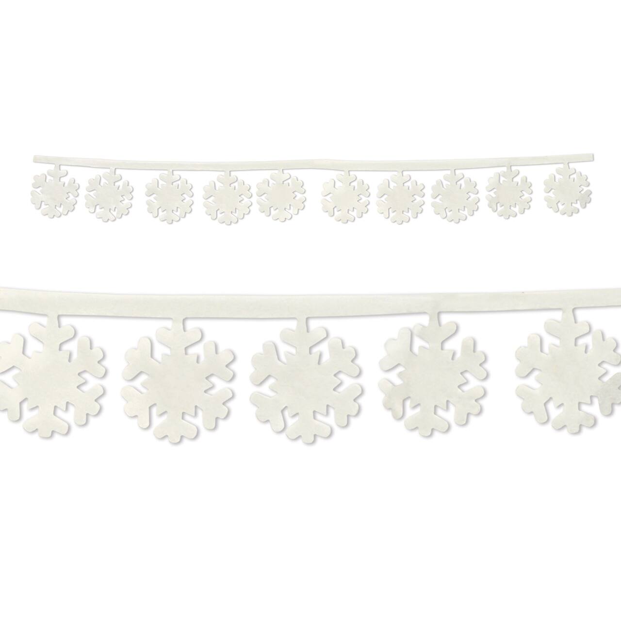 Beistle 3.9ft. Snowflake Fabric Garlands, 4ct.